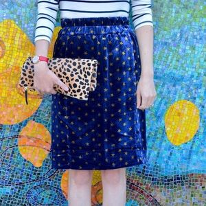 J.CREW Pull-On Velvet Stars Skirt